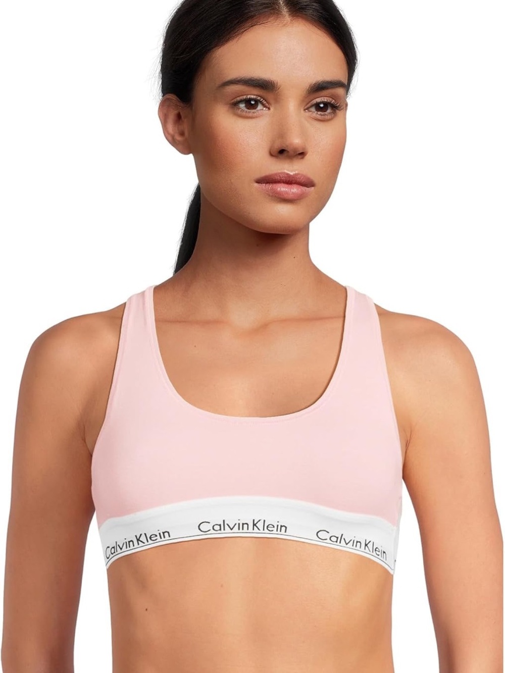 Calvin Klein Pink Logo-Trim Bralette NWT